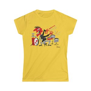 Jim Flora Drummer T-shirt [Women's Softstyle T-shirt]